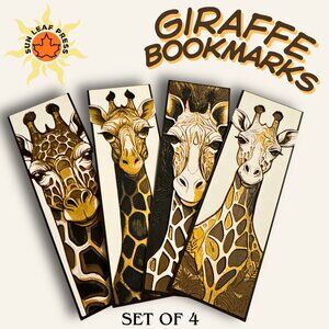 Giraffe Bookmark Set of 4 Animal Reading Marker Cute Book Accessory 3d Printed S